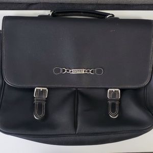 Vintage Esprit Satchel Leather Bag with Detachable Strap